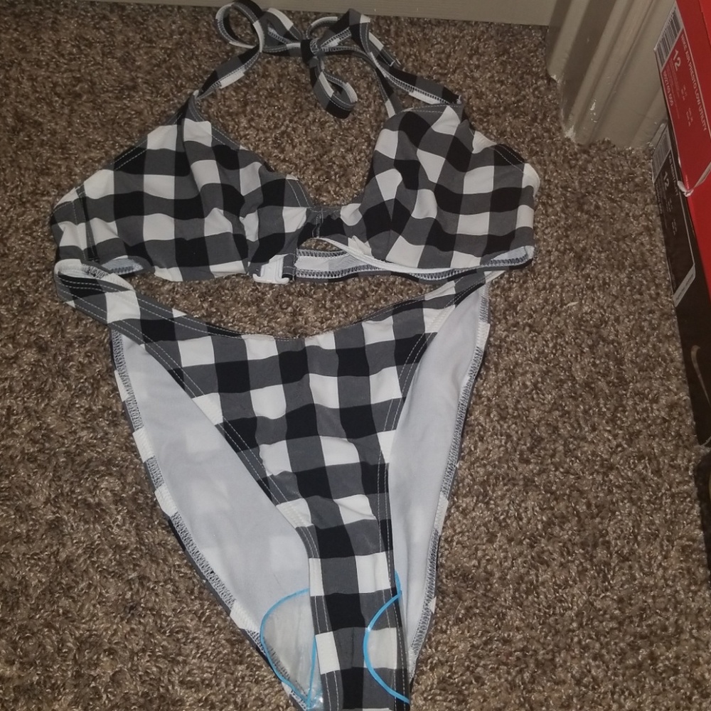 Asos Gingham Bikini High leg